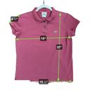 Lacoste  Polo Shirt Womens 42/10 Maroon Short Sleeve Logo Preppy Comfort Photo 4