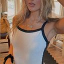 Cutest Simple White and Black Cami Crop Tank Top Photo 0