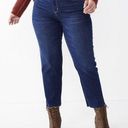 Sonoma Jeans Straight Leg Crop Womens Size 18 Blue Denim High Rise Raw Hem NWT Photo 0