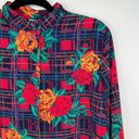 Cathy Daniels  Multi color Floral Mock Neck Long Sleeve Button Blouse Top Size 10 Photo 3