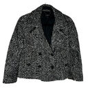 Talbots  Size 8 Black White Tweed Double Breasted Cropped Blazer Jacket Wool Photo 0