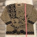 Vintage Maurada metallic tiger big cats animal sweater XL Photo 6