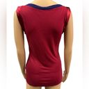 T Tahari Tahari Red Boat Neck Multi Color Tee Satin Sleeve Top Women’s Small Photo 3