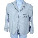 Rae Dunn  Dream Gray Long Sleeve Button Down Pajama Shirt Size Large Photo 0