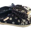 Coldwater Creek Walk With Me Navy Floral Lace-Up Sneaker Slide  9.5M Grandmacore Photo 0