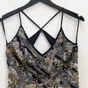 Topshop  10E02PBLK Black/Gold Sequin Beaded Mini Party Evening Dress Size 4 Photo 4