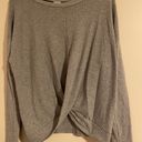 Paper Crane Women’s Gray  Waffle-Knit Long Sleeve Shirt Photo 0