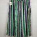 Coldwater Creek Coldwater‎ Creek Midi Skirt M Striped Pintuck Multicolor Green Purple Retro New Photo 4