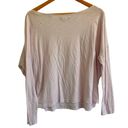 Vince  Dolan Boat Neck Pima Cotton Slouchy Long Sleeve Tee Pale Pink Medium Photo 1