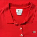 Lacoste  Women’s Red Slim Fit Short Sleeve 5 Button Polo Shirt Size 42 (LARGE) Photo 3