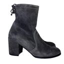 Stuart Weitzman Gray Shorty Suede Ankle Block Heel Booties Photo 0