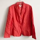 Talbots Size 10 Irish Linen Orange Lined 3 Button Blazer Jacket Photo 0