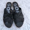 Sorel  Women's 10.5 Ella Slide Sandals Black Leather Strappy Neutral Minimalist Photo 1