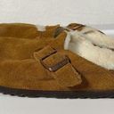 Birkenstock  Boston Shearling Beige Suede Leather Narrow Sz 39 US L8 M6 Photo 4