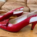 Salvatore Ferragamo  Red Leather Slingback Heels Photo 6