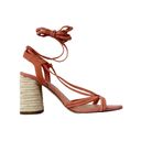 Gibson Latimer Gibson & Latimer Sandal Tasha Suede Lace up Shoe Coral Size 8.5 NWT Photo 1