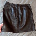 Cache Brown Genuine Leather Skirt Photo 4