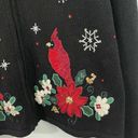 Dress Barn Vintage  Women's Black Cardinals Embellished Holiday Sweater Size L Photo 5