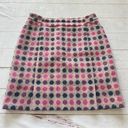 The Moon Boden British Tweed by Pink Navy Polka Dot 100% Wool Pencil Skirt US 10L Photo 0