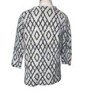 Pink Martini  Wool Blend Abstract Print Open Front Cardigan Small Black Beige Photo 3