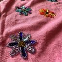 Daisy VINTAGE STORYBOOK KNITS Sequin flower  cardigan sweater SIZE SMALL BRATZ Photo 4