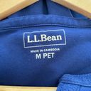 L.L.Bean  Three Quarter Sleeve Tee Shirt V Neck Cotton Blue Size Medium Petite Photo 4