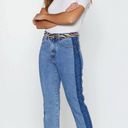 Nasty Gal | Blue Side by Side Distressed Mom Jeans Photo 0