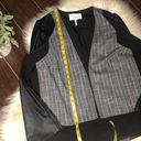 BCBGeneration Faux Leather & Tweed Cape Blazer LG Photo 5