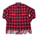 Polo NWT  Ralph Lauren Fringe-Trim Plaid Shirt in Red Black Buffalo Check XXL Photo 0