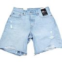 Levi’s Levi's Premium 501 90s Jean Shorts Light Wash Indigo Blue Raw Hem Size 26 Photo 0