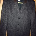 Classic Tweed Blazer With Rich Brown Collar. Size L Black Size L Photo 2