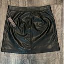 No Boundaries NWT Black Faux Leather Women’s Skirt Size Medium Mini Zip Edgy Stretch Mob wife Photo 4