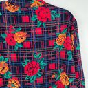 Cathy Daniels Multi color Floral Mock Neck Long Sleeve Button Blouse Top Size 10 Photo 11