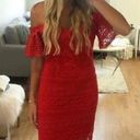 Boutique NWT  Red Lace Midi Dress Photo 0