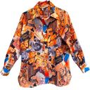 American Vintage Vintage 50-70s Movie Stars Print All Over Button Front Shirt Blouse size M/L Photo 0