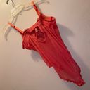 Daisy Fuentes Medium Coral Pink #Lace Bodysuit Photo 3