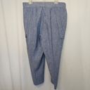 Jones New York  Linen Blend Casual Lightweight Blue Capri Cropped Ankle Pants Photo 1