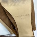 Marc Fisher  Mule Sandals Women’s Size 7 Brown Suede Leather Peep Toe Studded Photo 6