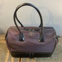 Prada  bag handle nylon train case Boston black burgundy top carry COA included Photo 2