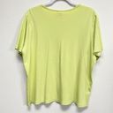 L.L.Bean  Women's Plus 2X Lemon Green 100% cotton VNeck Top Blouse Comfort Tee Photo 6