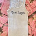 Los Angeles Apparel y2k  velvet angels white tank top Photo 6