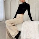 Princess Polly Montana Cream Ribbed Relaxed Fit Wide Leg Knit Pants S/M Photo 7