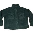 American Eagle  HUNTER GREEN CROPPED SHERPA SHACKET NWOT SIZE M Photo 0