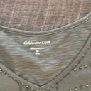 Coldwater Creek  beaded tank in army green Photo 2