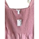 Nine West  NWT square neck smocked blouse pink mauve sheer chiffon ruffle top Photo 8