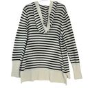 Maurice's  Cardigan Sweater Open Front Hooded Striped NWT 100% Cotton Large Knit Photo 3