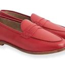 J.Crew  RYAN PENNY LOAFERS IN LEATHER BRILLIANT POPPY RED Photo 0