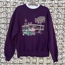 90s Spring Grannycore Cottage Sweatshirt Robin on Fence Bitteroot Farm scene Size L Photo 0