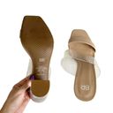 BP  Nordstrom Women's Naomi Beige Vegan
Leather Clear Strap Heel Sandals Size 9 Photo 5