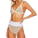 Beach Riot  Bikini Size XS Pamela Bikini Top & Emmy Bottoms Taupe & White Photo 0